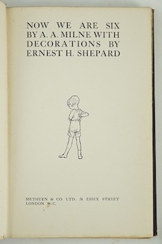 Milne, A.A - Winnie-The-Pooh. First Edition. num. illus (some full page, by Ernest H. Shepard), half title, pictorial map on e/ps.; original gilt-pictorial green cloth & gilt top, cr.8vo. 1926; Milne, A.A. - The House at